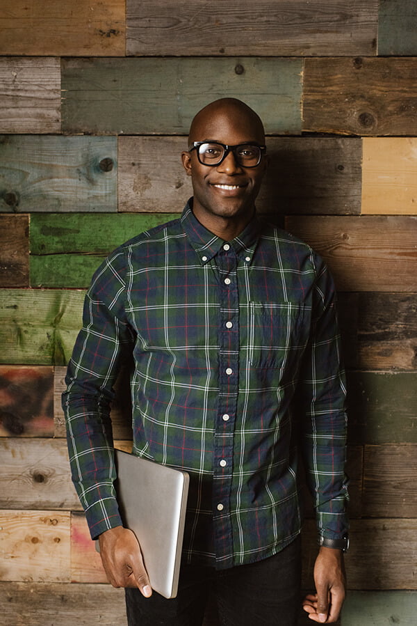 a man wearing glasses